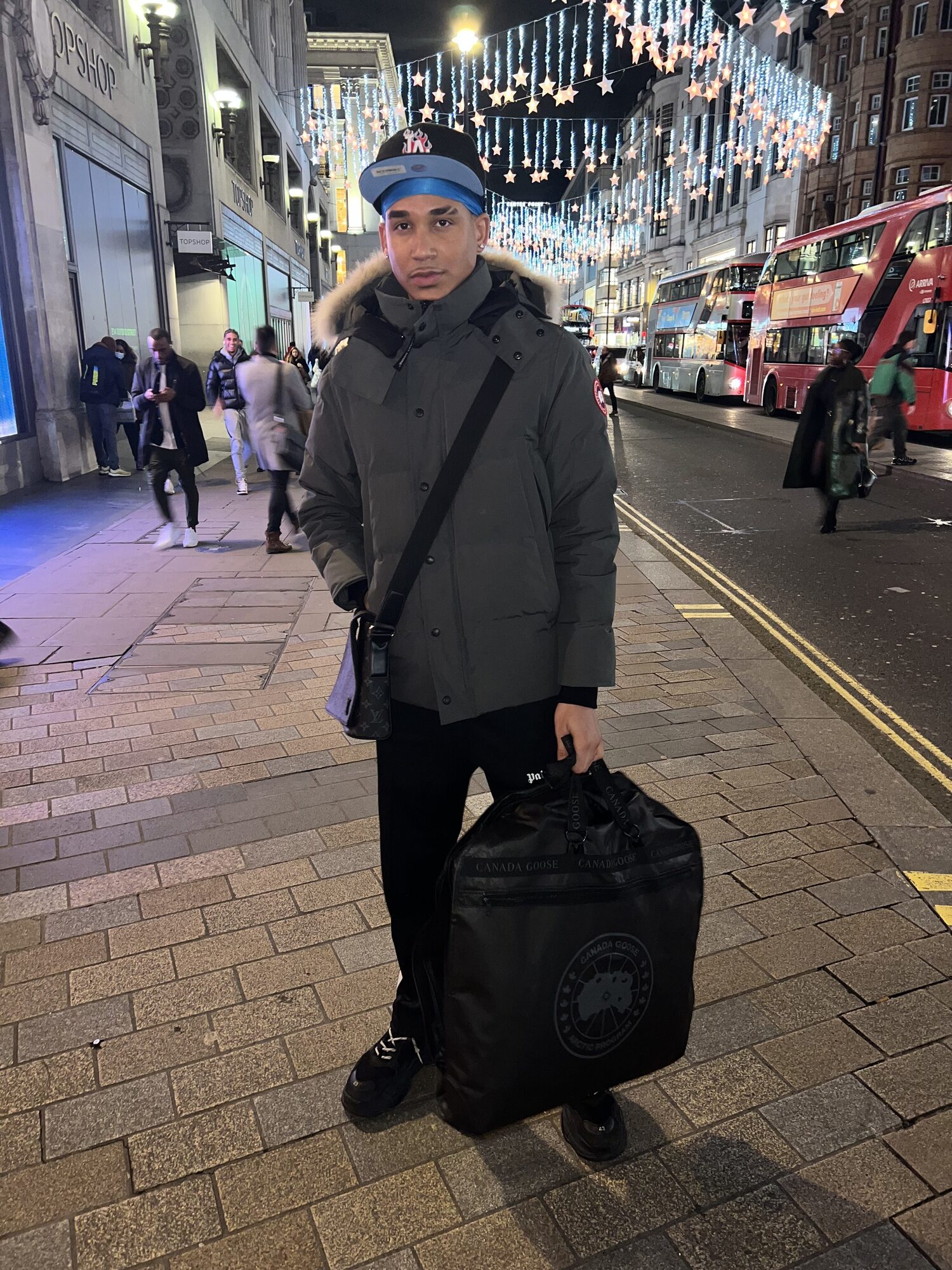 Joshua Arthur (JJDREAMSS) · London — Oxford Street after a Canada Goose run — wearing Canada Goose to buy Canada Goose